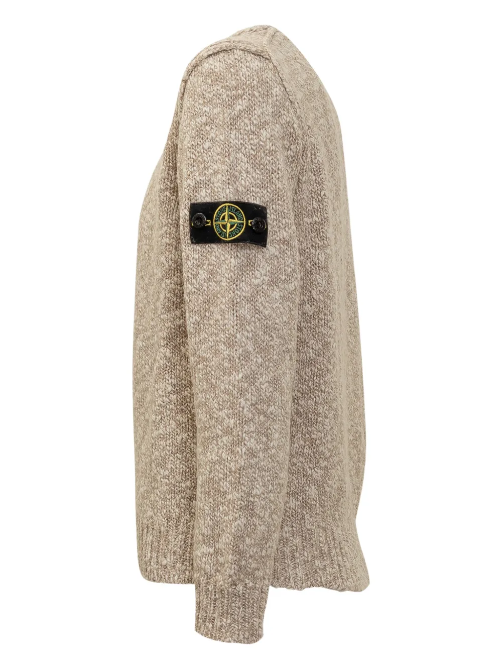 Stone Island Junior crew neck patch sweater Beige