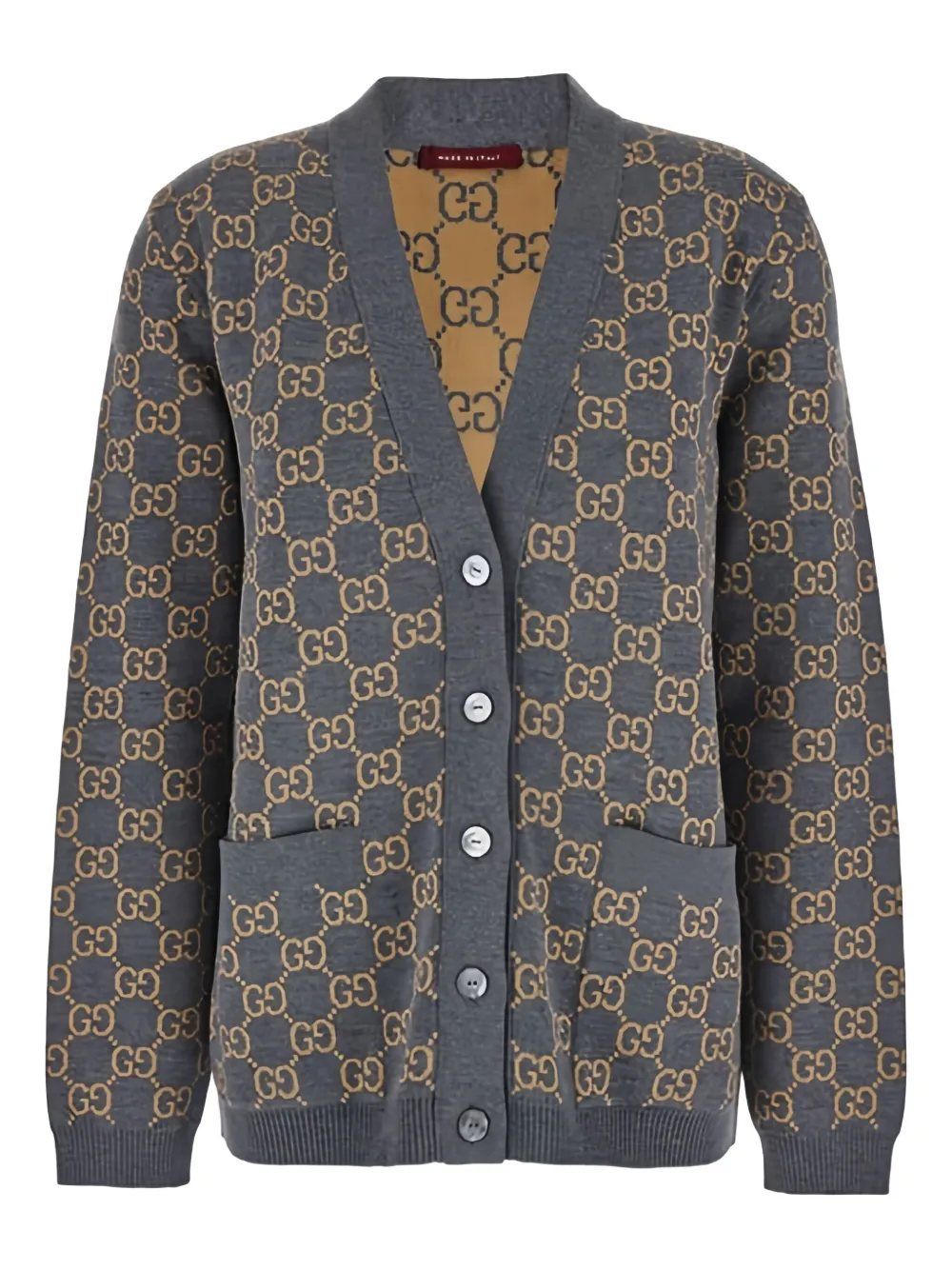 Gucci GG-jacquard buttoned cardigan | Grey | Image 1