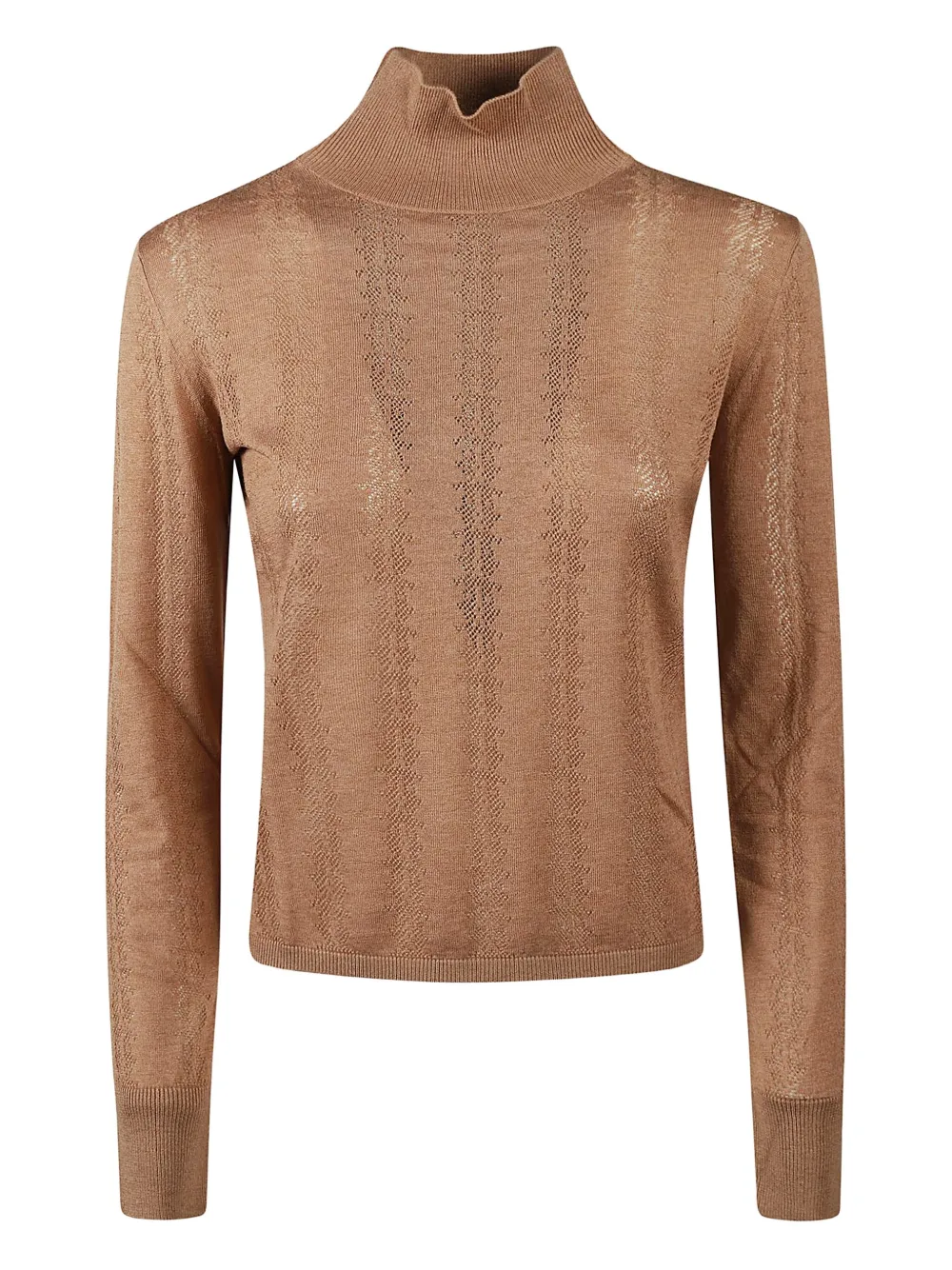 Max Mara High-neck Patterned Sweater In Brown