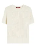 Max Mara short-sleeve open-knit sweater - Neutrals
