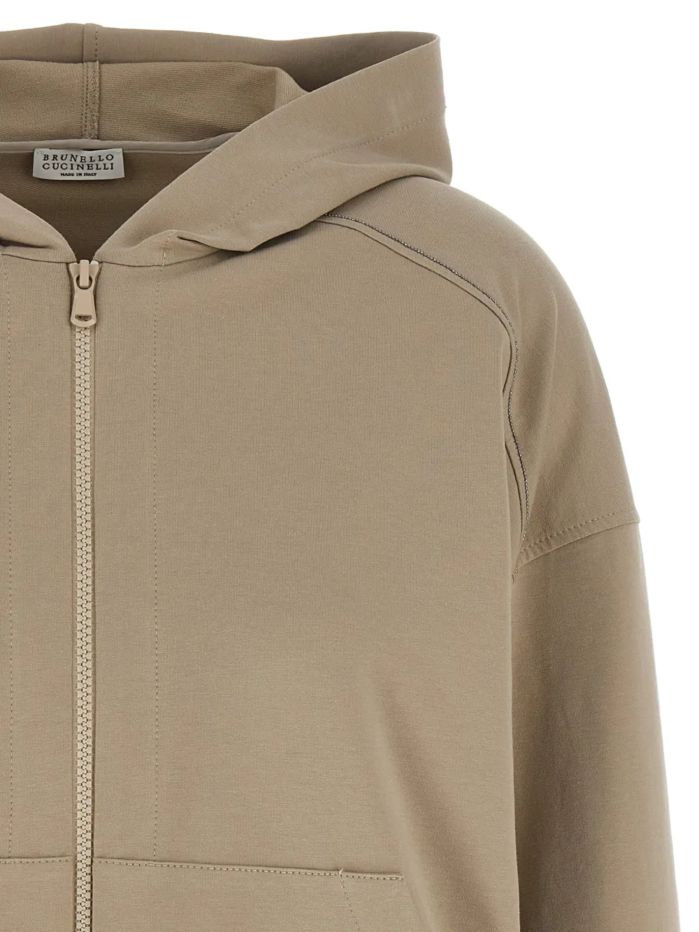 Brunello Cucinelli Monile hoodie met rits Beige