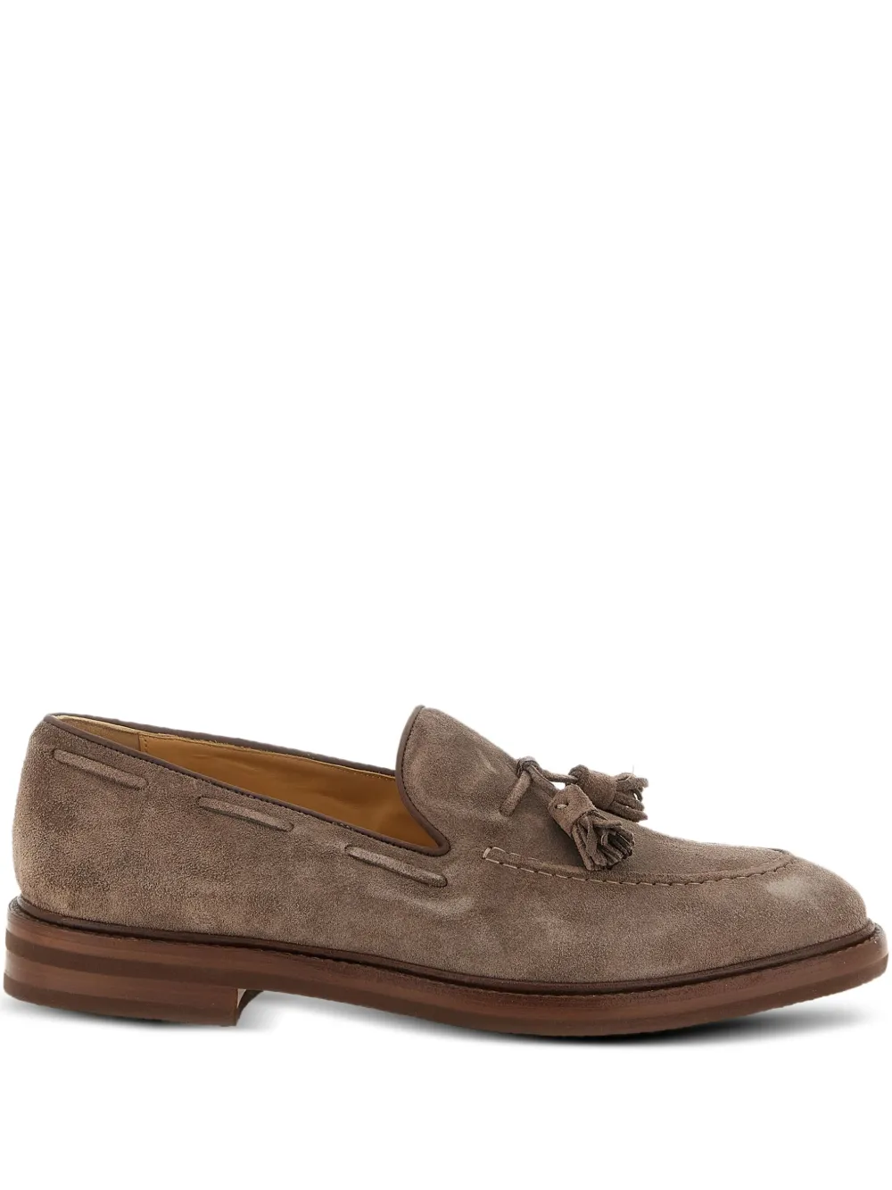 Brunello Cucinelli حذاء إبحار شمواه بشرابة | بني | Image 1