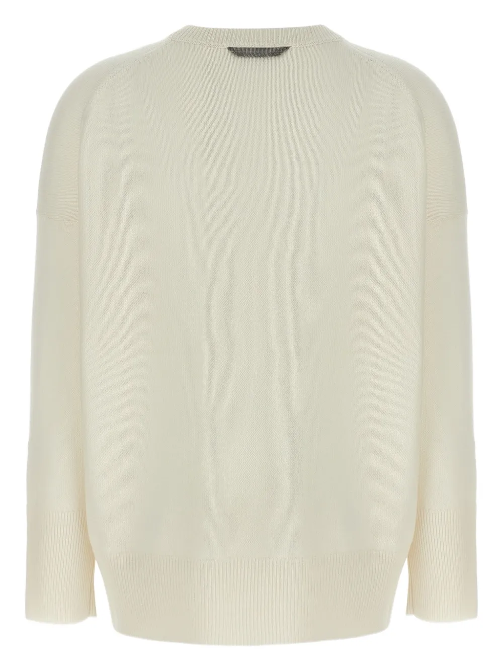 Brunello Cucinelli Kasjmier trui met moniliketting Beige
