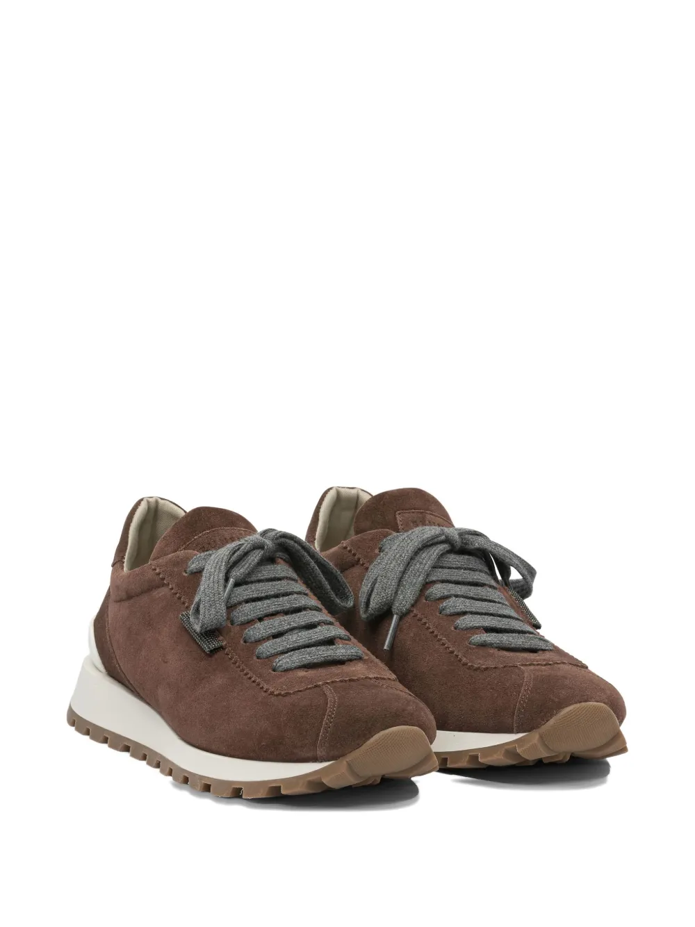 Brunello Cucinelli suede lace-up sneakers Brown