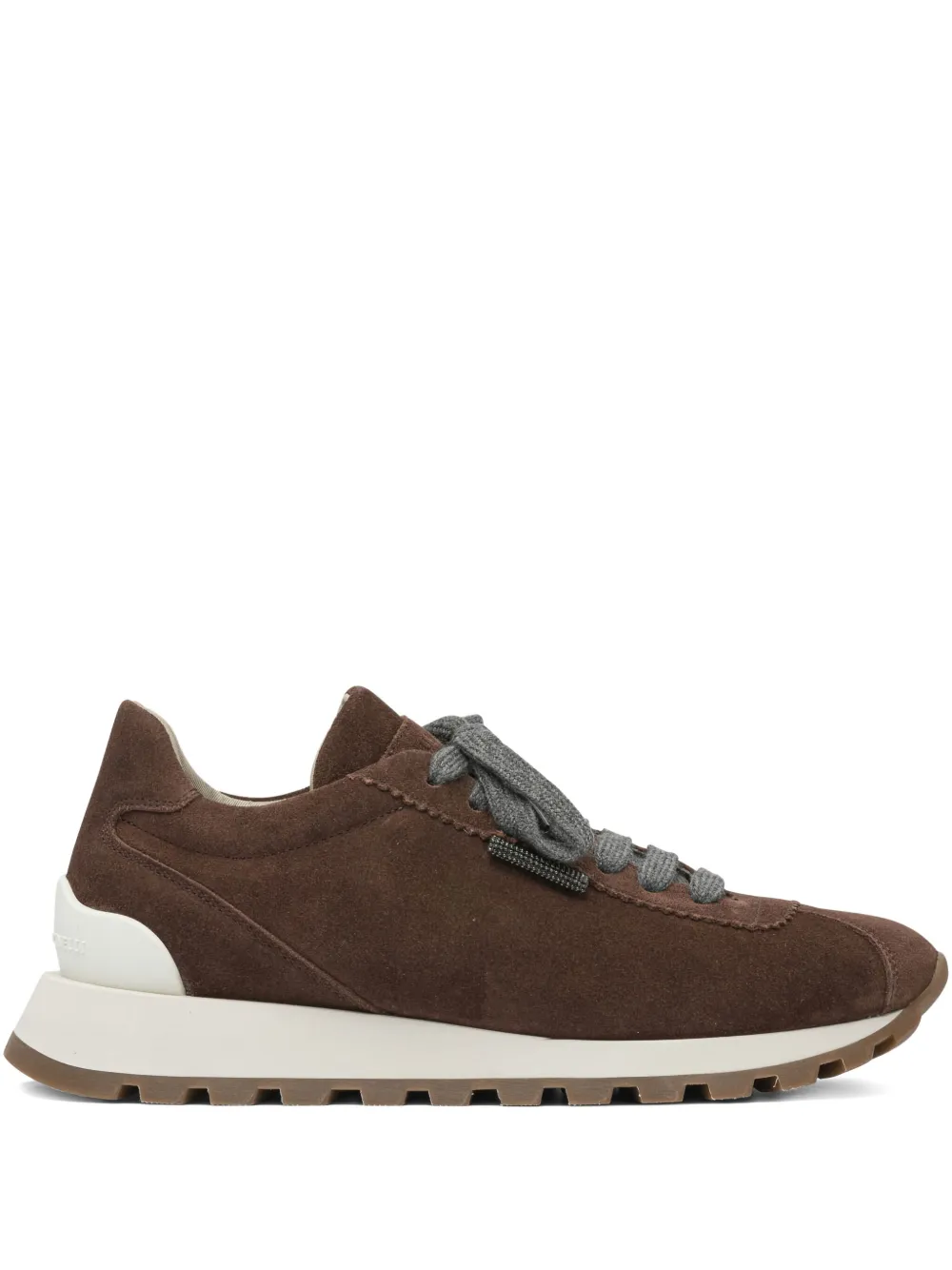 Brunello Cucinelli suede lace-up sneakers Brown