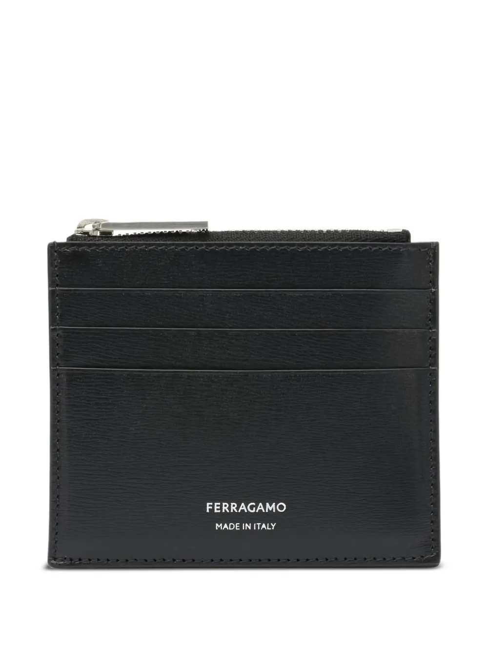 Ferragamo zip-top card holder Zwart