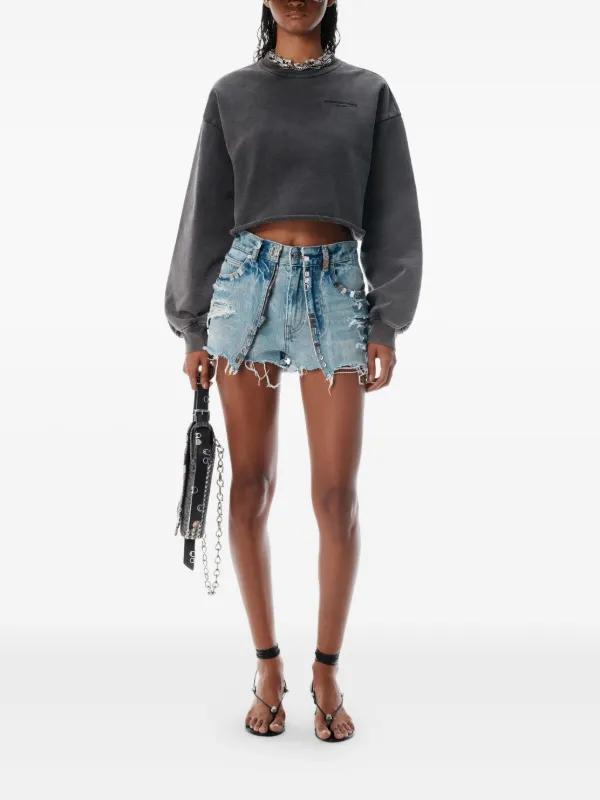 alexander wang クロップドスウェット Alexander Wang クロップド スウェットシャツ | グレー
