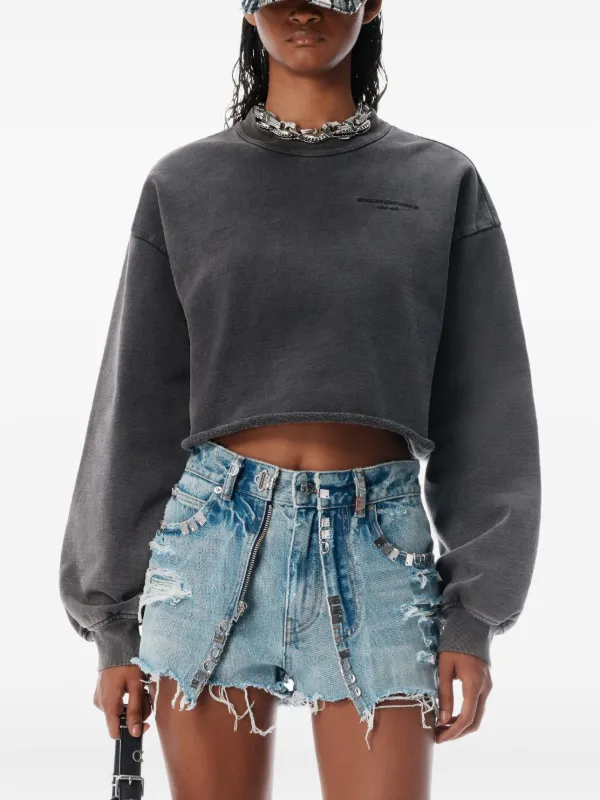 alexander wang クロップドスウェット Alexander Wang クロップド スウェットシャツ | グレー