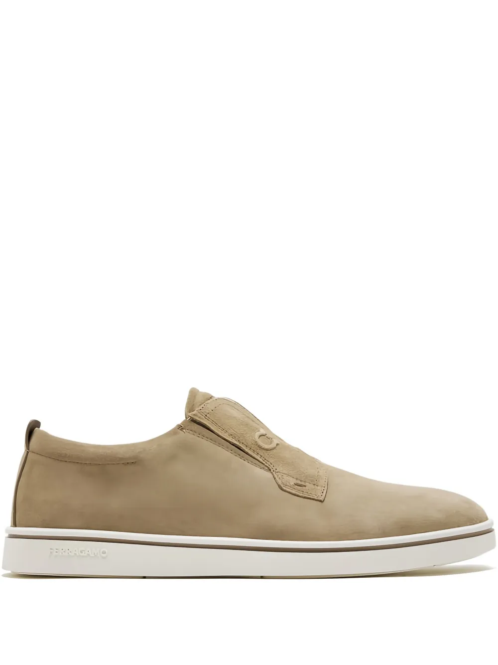 Ferragamo elastic-panel suede loafers Neutrals