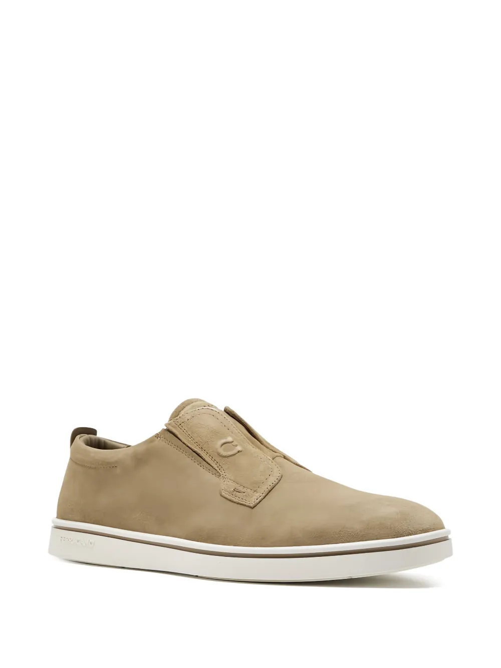 Ferragamo Suède loafers met elastisch vlak - Beige