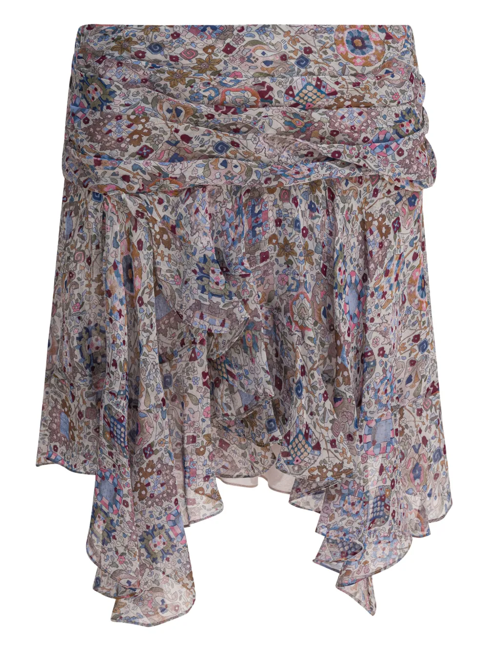 MARANT ÉTOILE ruffled asymmetric mini skirt - Beige