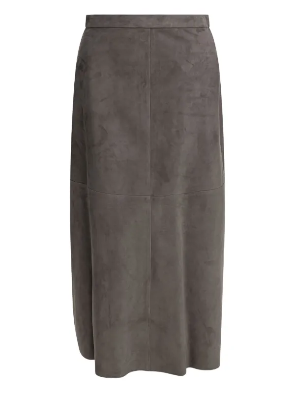 国内発送/送料関税込【S MaxMara】スエードスカート S Max Mara パネル スエードスカート | グレー | FARFETCH JP