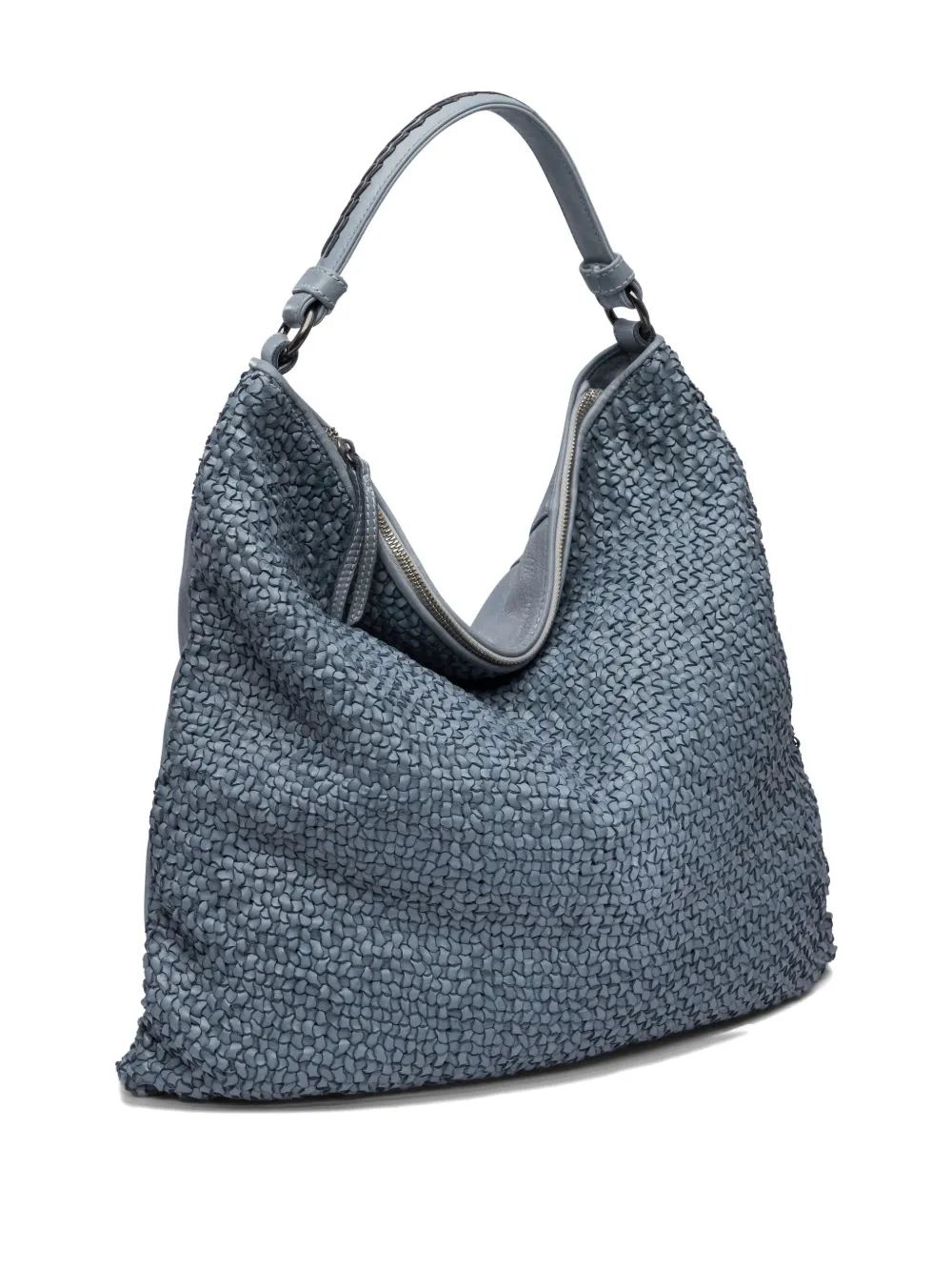 Reptile's House textured leather shoulder bag - Blauw