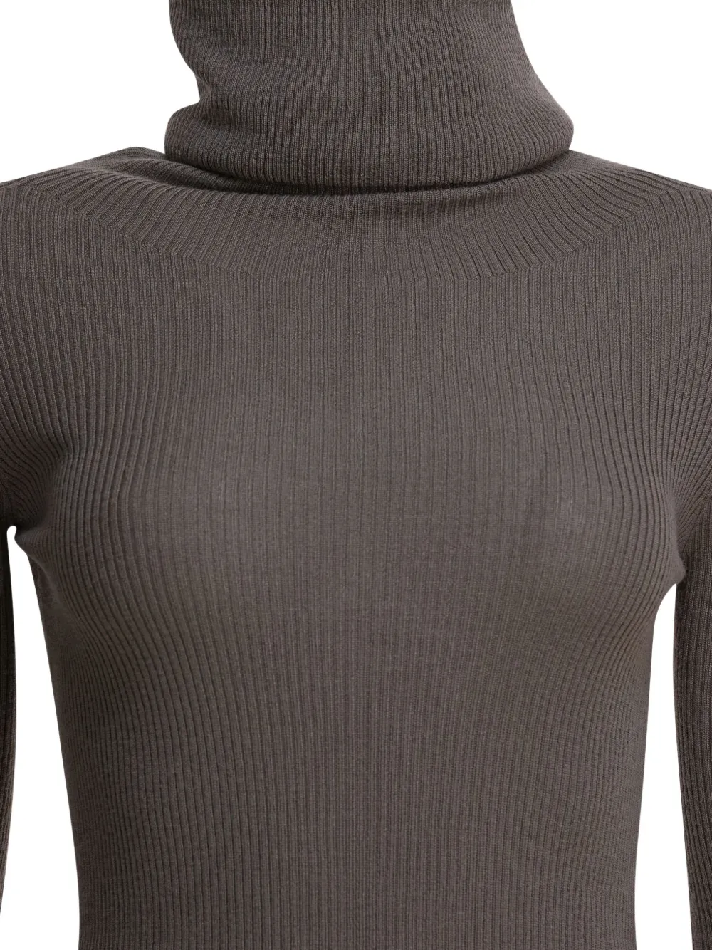 Rick Owens Ribbed-knit Turtleneck Sweater In Gray