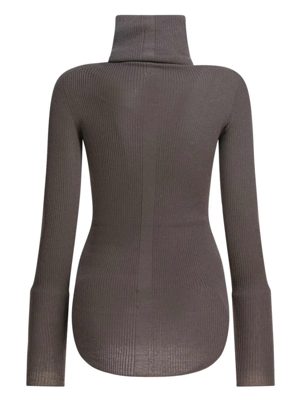 Rick Owens Ribbed-knit Turtleneck Sweater In Gray