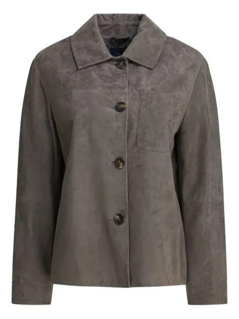 'S Max Mara button-fastening suede jacket