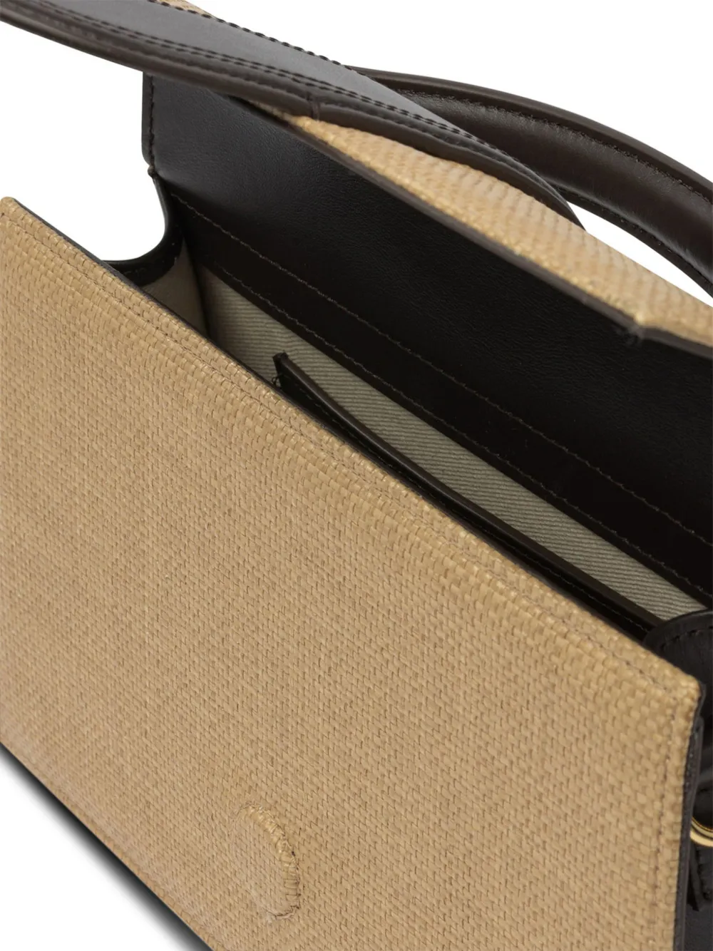 Jacquemus The Great Bambino Leather-trimmed Tote Bag In Neutral