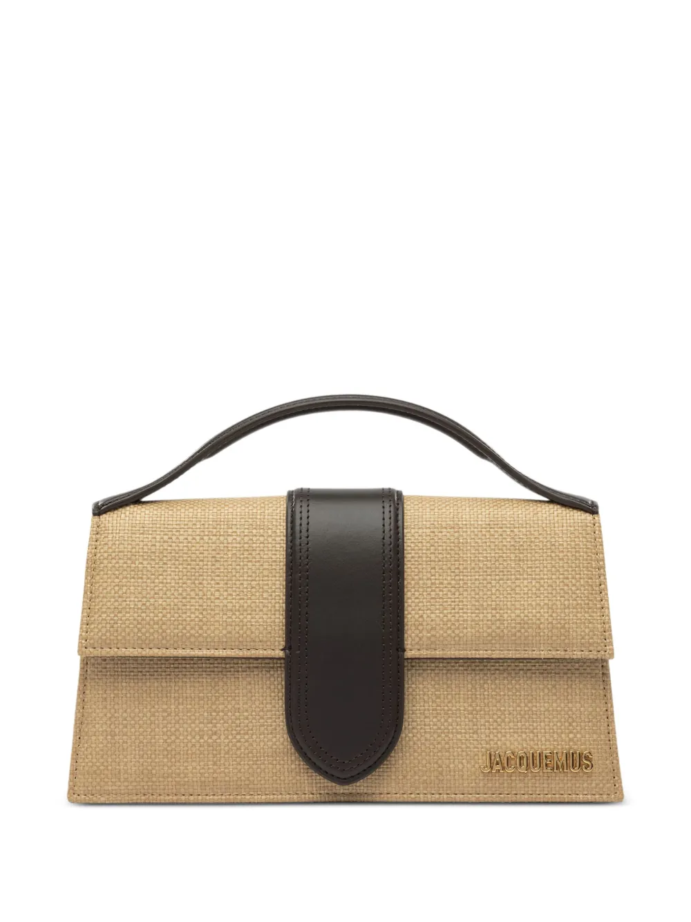 Jacquemus The Great Bambino Leather-trimmed Tote Bag In Neutral