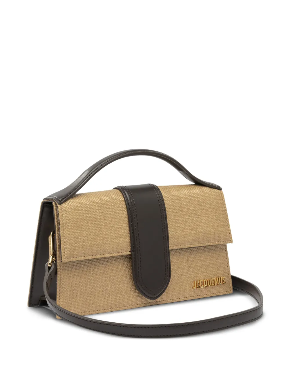 Jacquemus The Great Bambino Leather-trimmed Tote Bag In Neutral