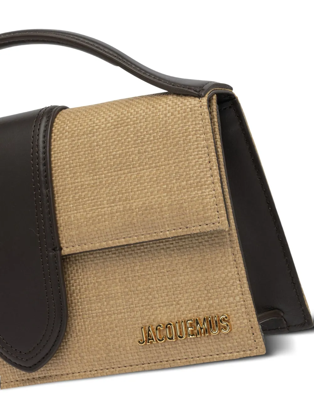 Jacquemus The Great Bambino Leather-trimmed Tote Bag In Neutral