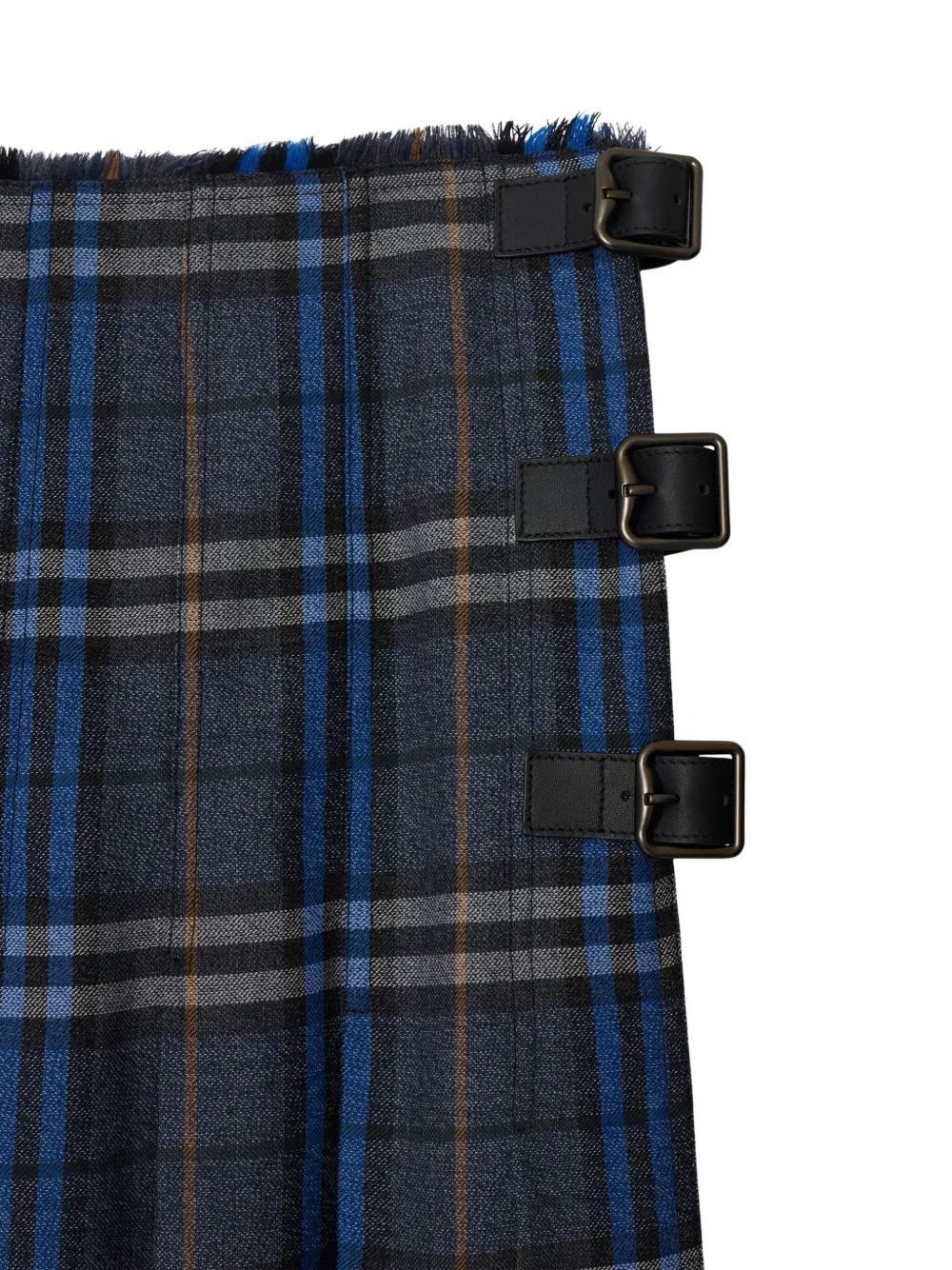 Burberry Geruite wollen midi-kilt Grijs