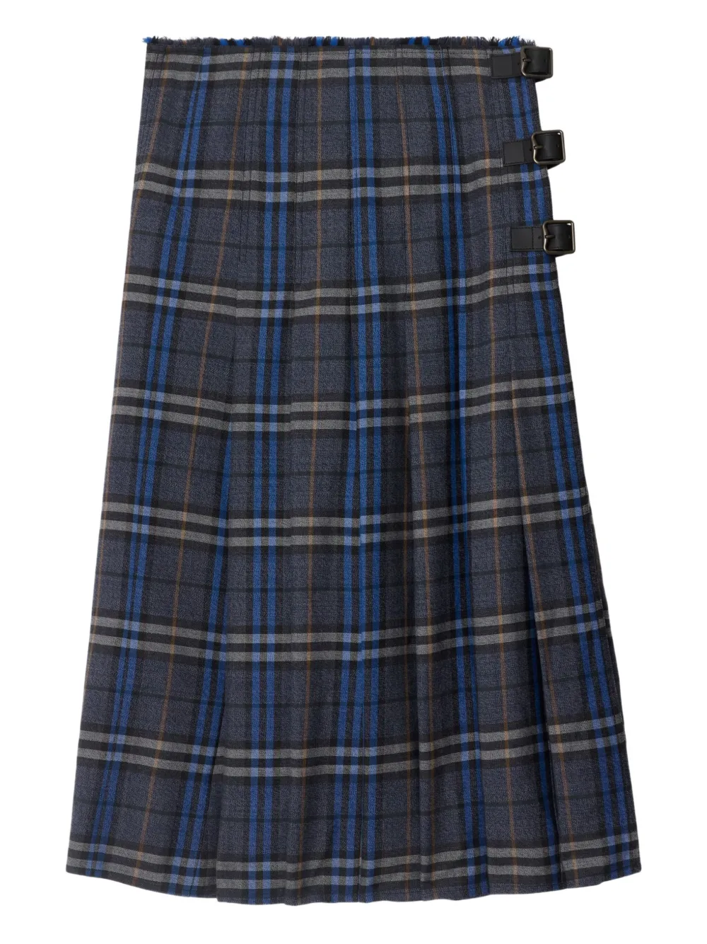 Burberry check wool midi kilt Grijs