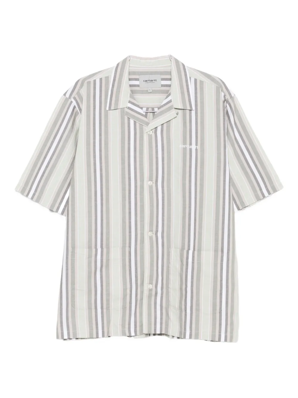Carhartt WIP Folsey striped short-sleeve shirt Groen
