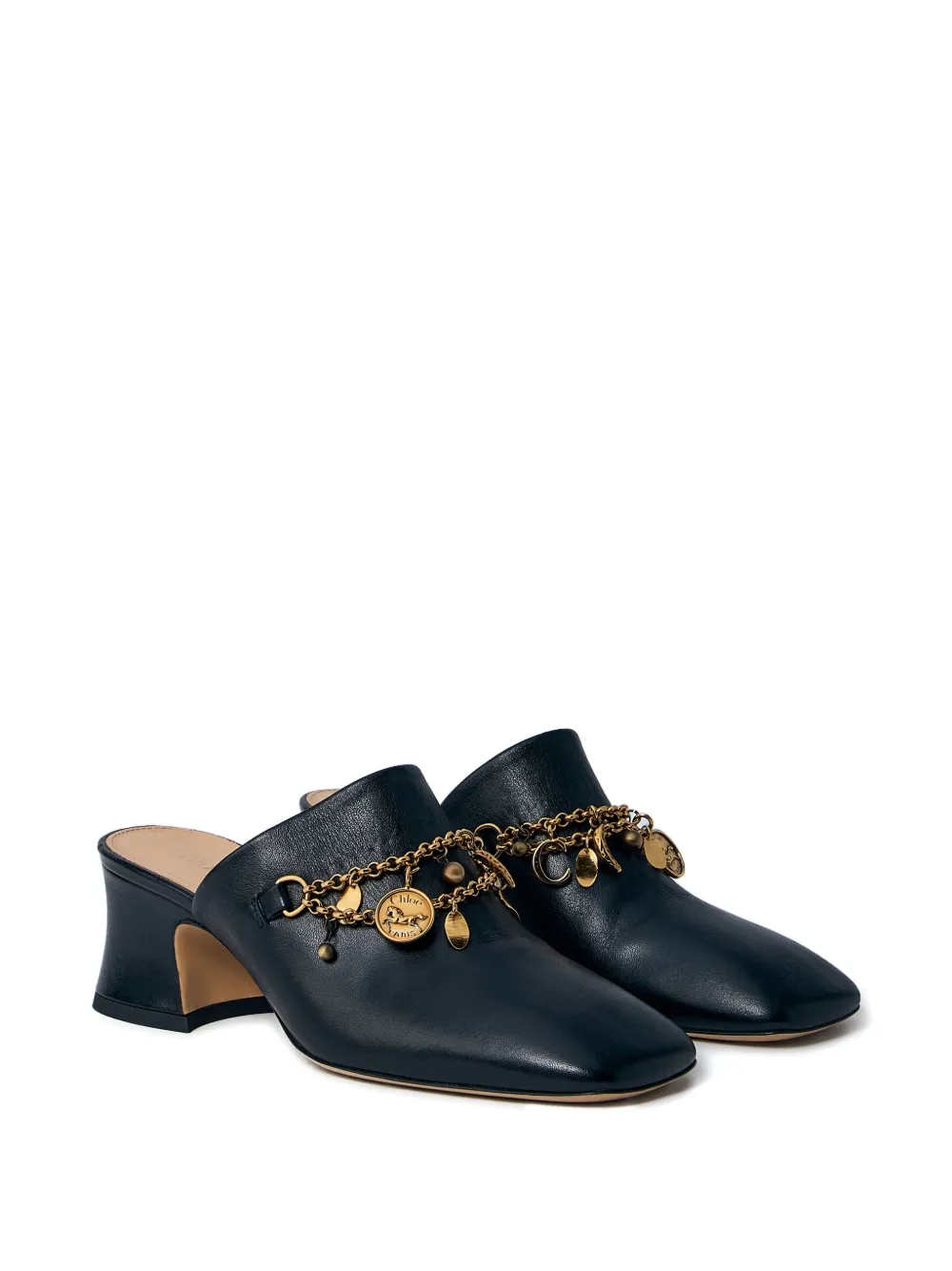 Chloé 80mm charm-embellished heeled mules Black