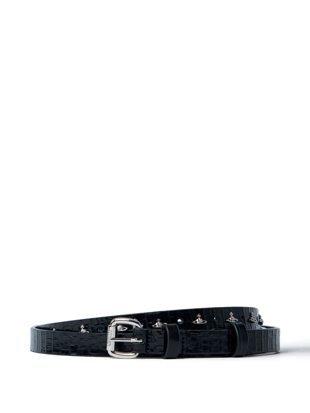 Vivienne Westwood Leren riem met krokodillen-reliëf Zwart