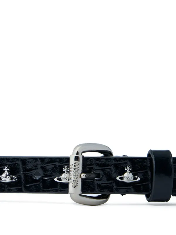Vivienne Westwood crocodile-effect Leather Belt | Black | FARFETCH ID