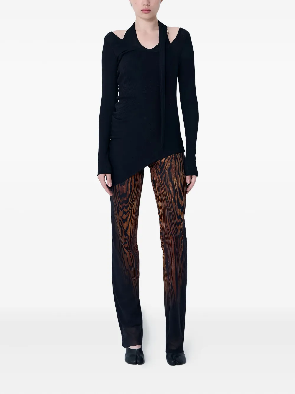 Jean Paul Gaultier layered halterneck blouse - Zwart