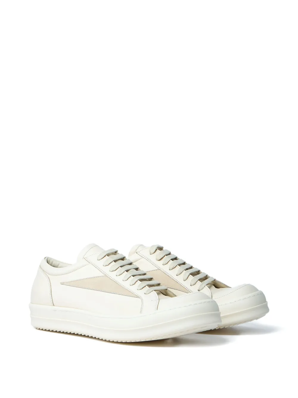 Rick Owens panelled leather sneakers White