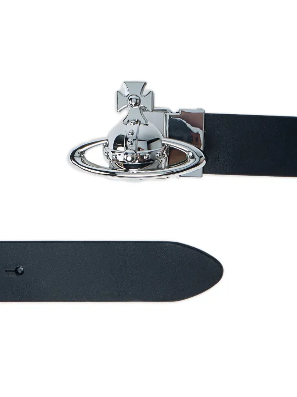 Vivienne Westwood Orb Buckle Leather Belt | Black | FARFETCH PL
