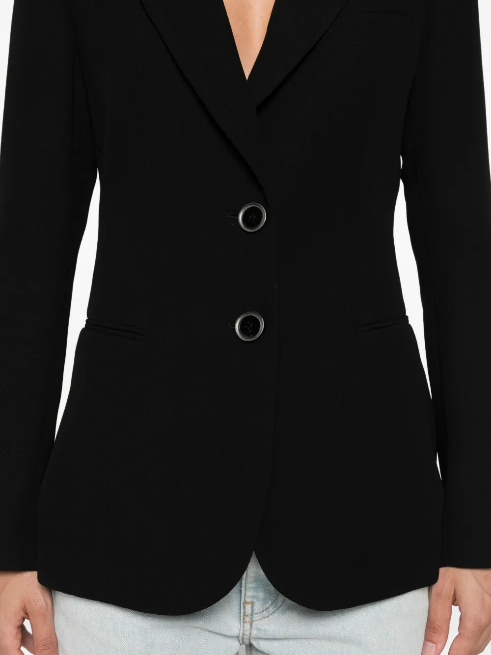 Emporio Armani notched-lapel blazer Zwart