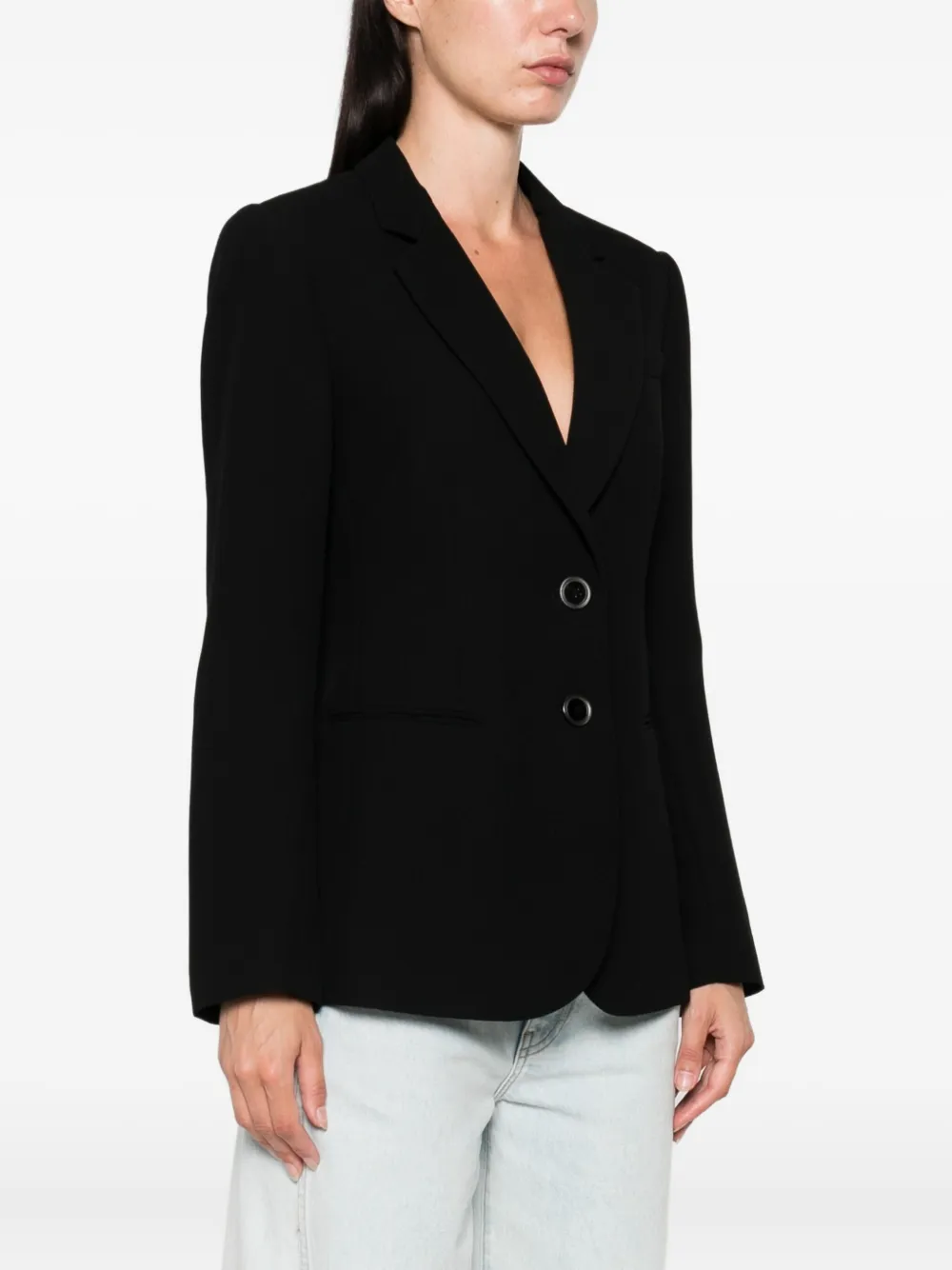 Emporio Armani notched-lapel blazer Zwart