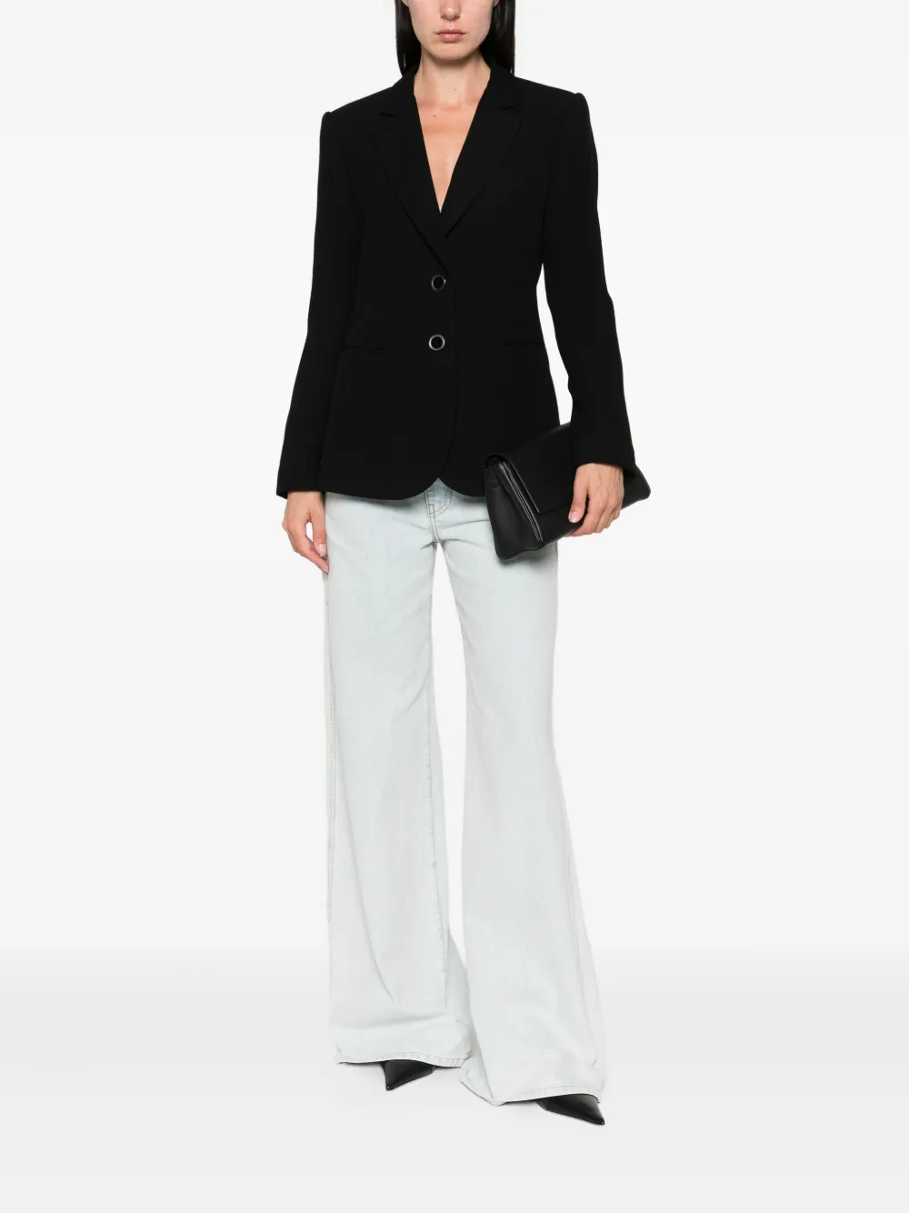 Emporio Armani notched-lapel blazer Zwart