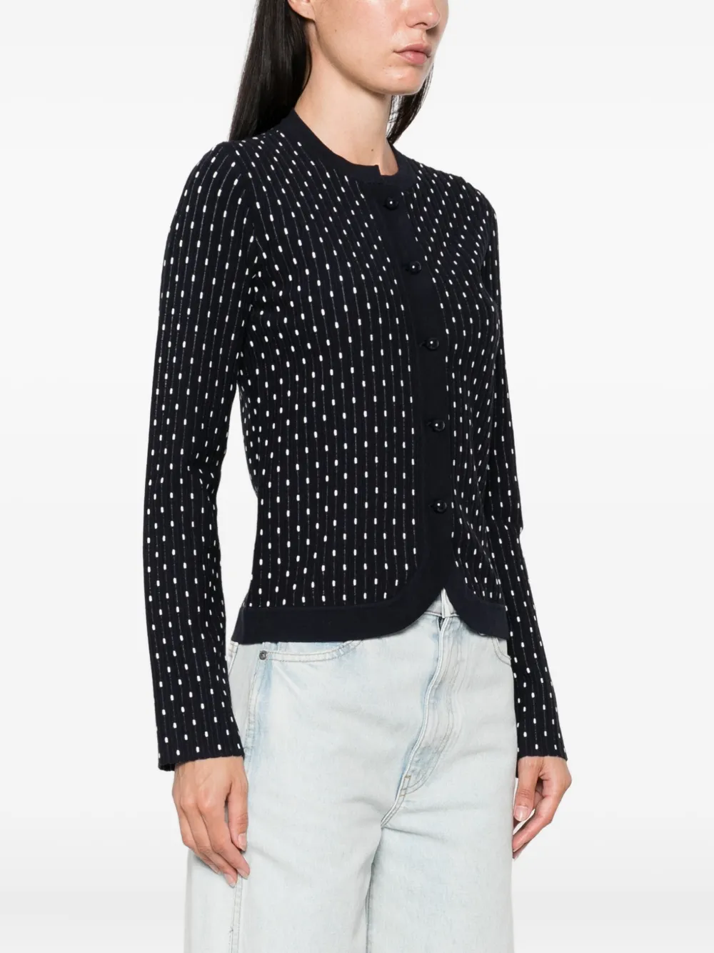 Emporio Armani long-sleeved cardigan Blauw