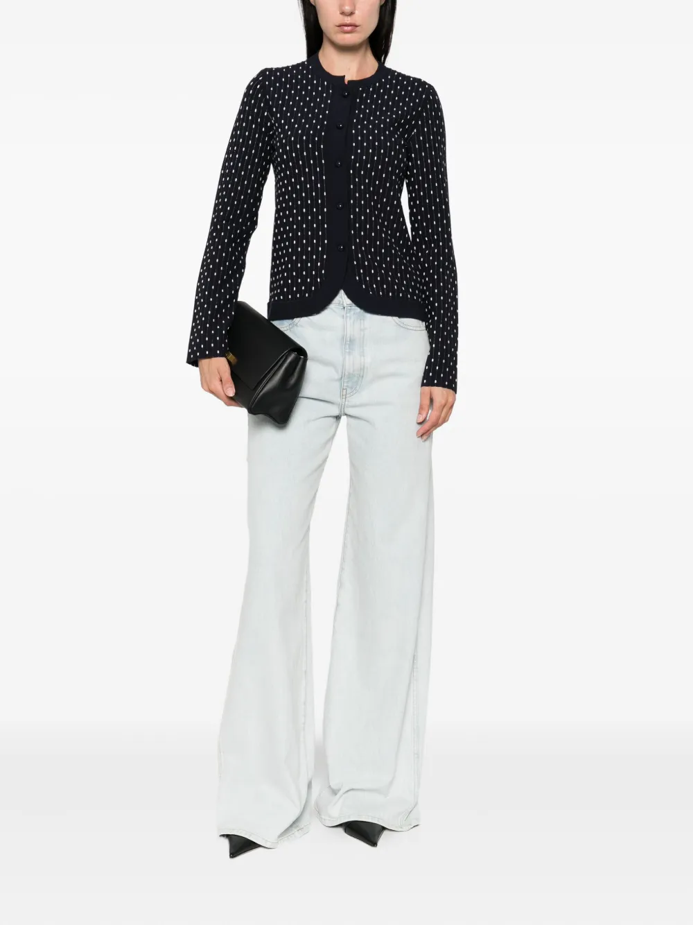 Emporio Armani long-sleeved cardigan Blauw