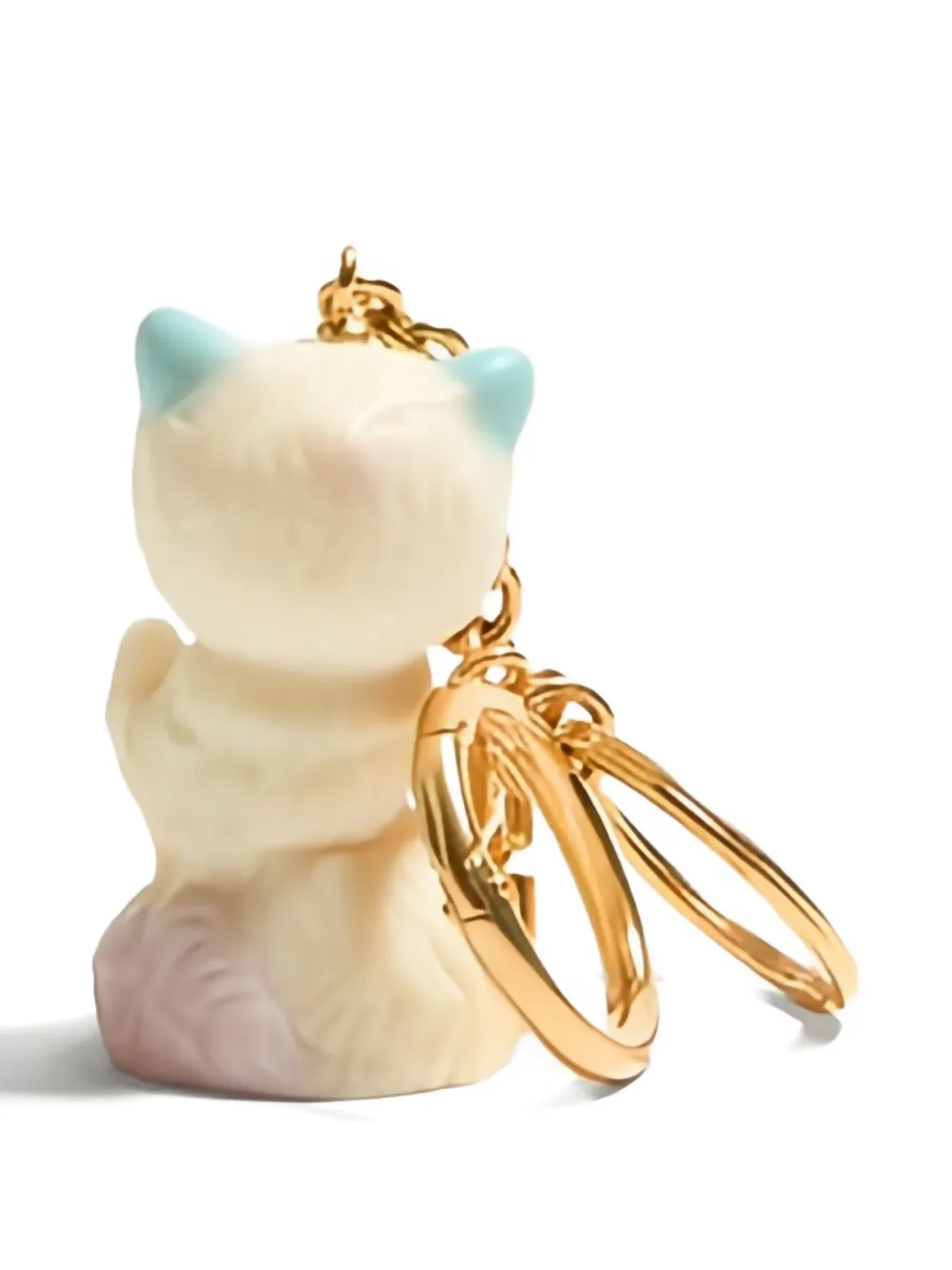 Valentino Portachiavi Le Chat De La Maison Multicolor In Metallo E Nylon Donna In Gold