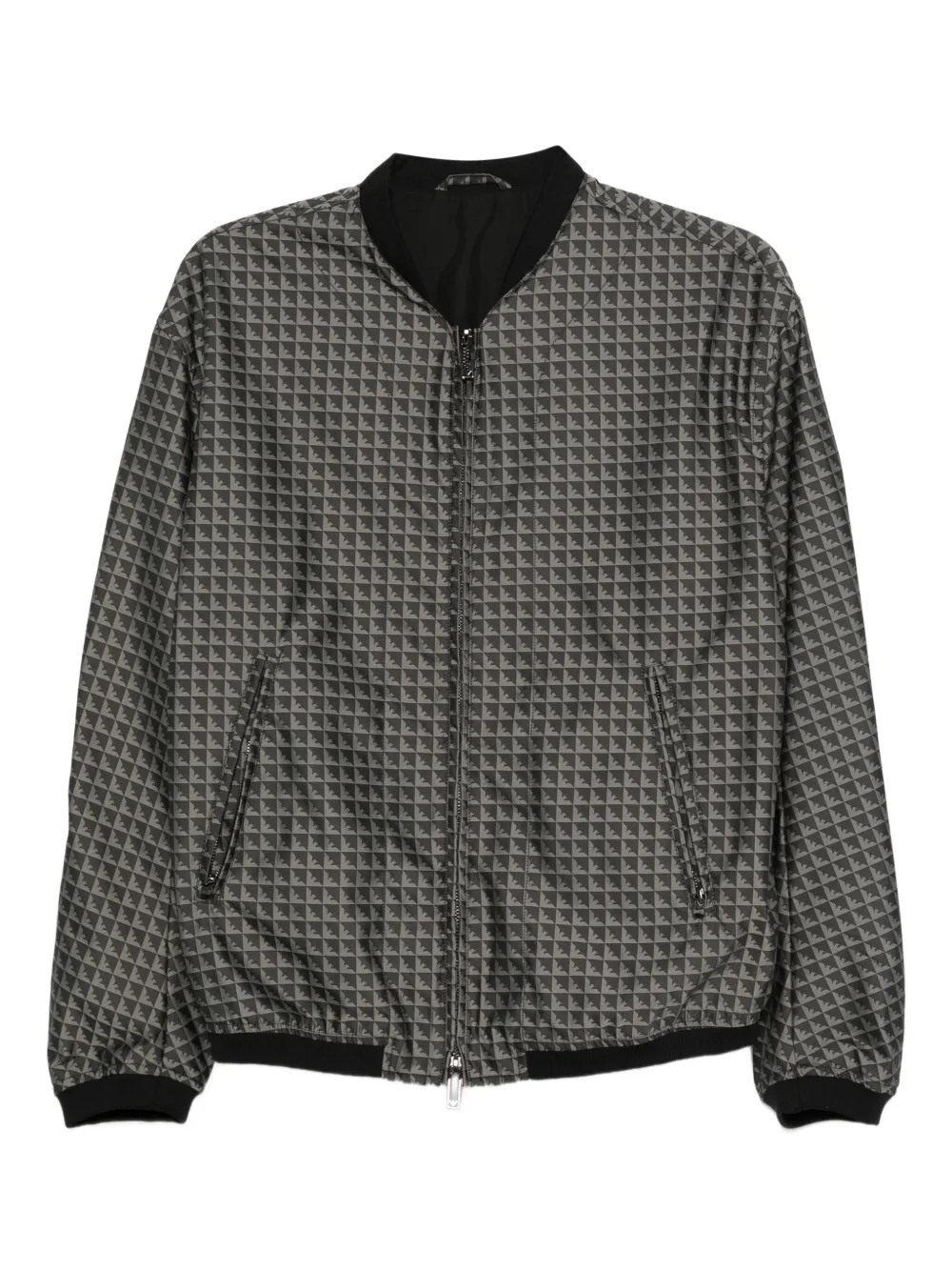 Emporio Armani eagle-pattern bomber jacket Grijs
