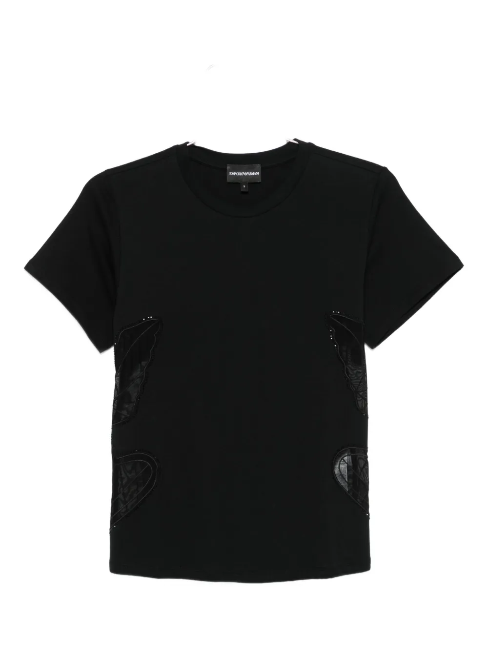 Emporio Armani butterfly-embellished t-shirt - ブラック Emporio Armani butterfly-embellished t-shirt - ブラック