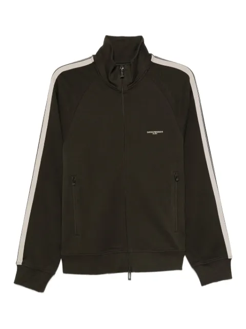 Emporio Armani stripe-detail zip-up sweater
