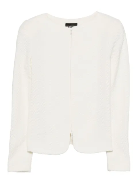 Emporio Armani herringbone-pattern zip-up jacket
