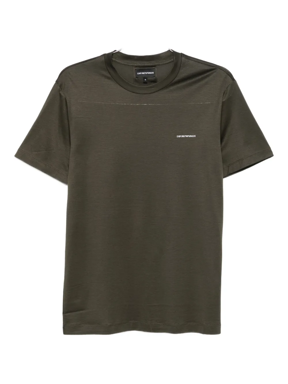 Emporio Armani logo-embroidered T-shirt - グリーン Emporio Armani logo-embroidered T-shirt - グリーン
