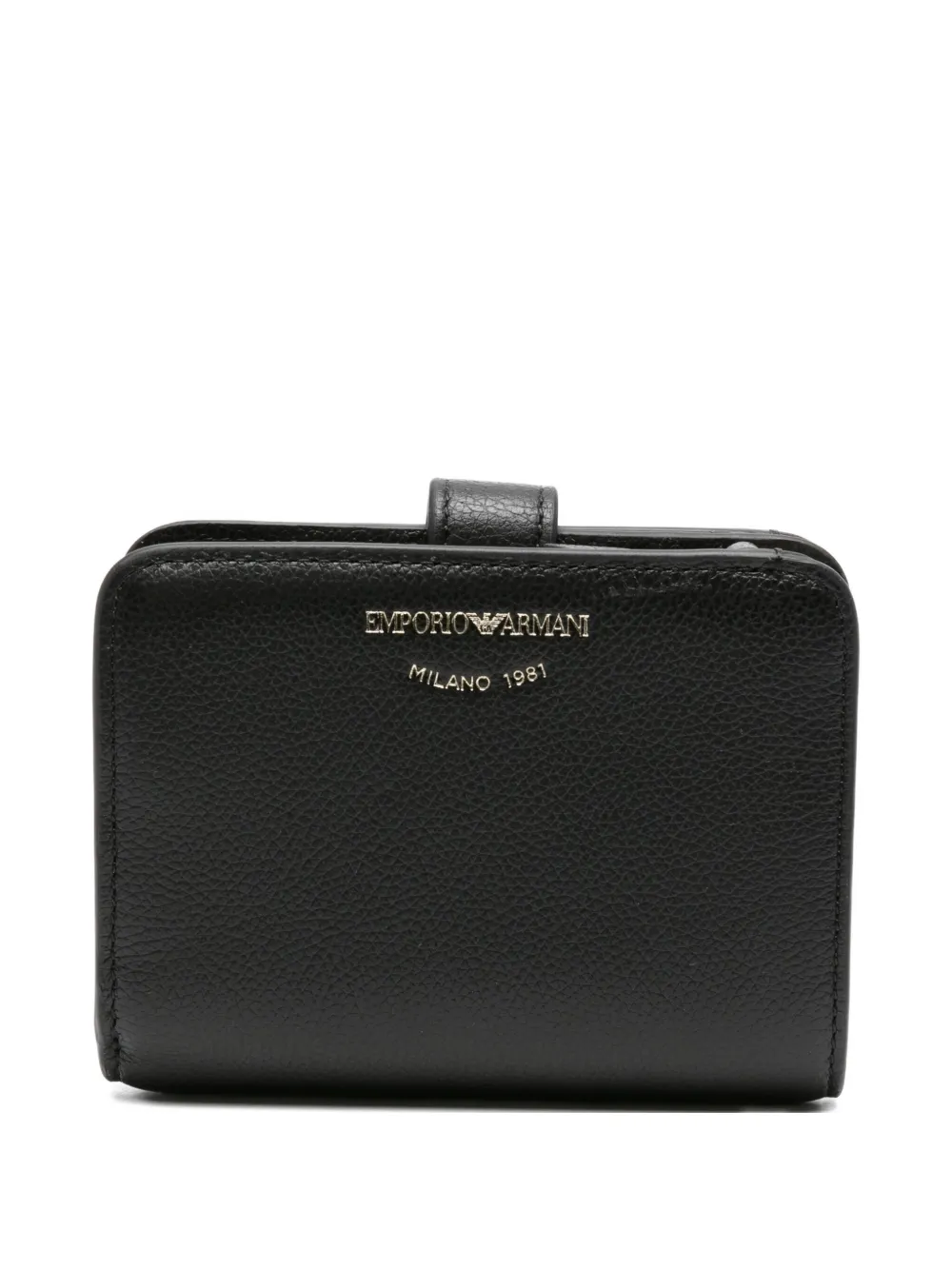 Emporio Armani logo-lettering wallet Zwart