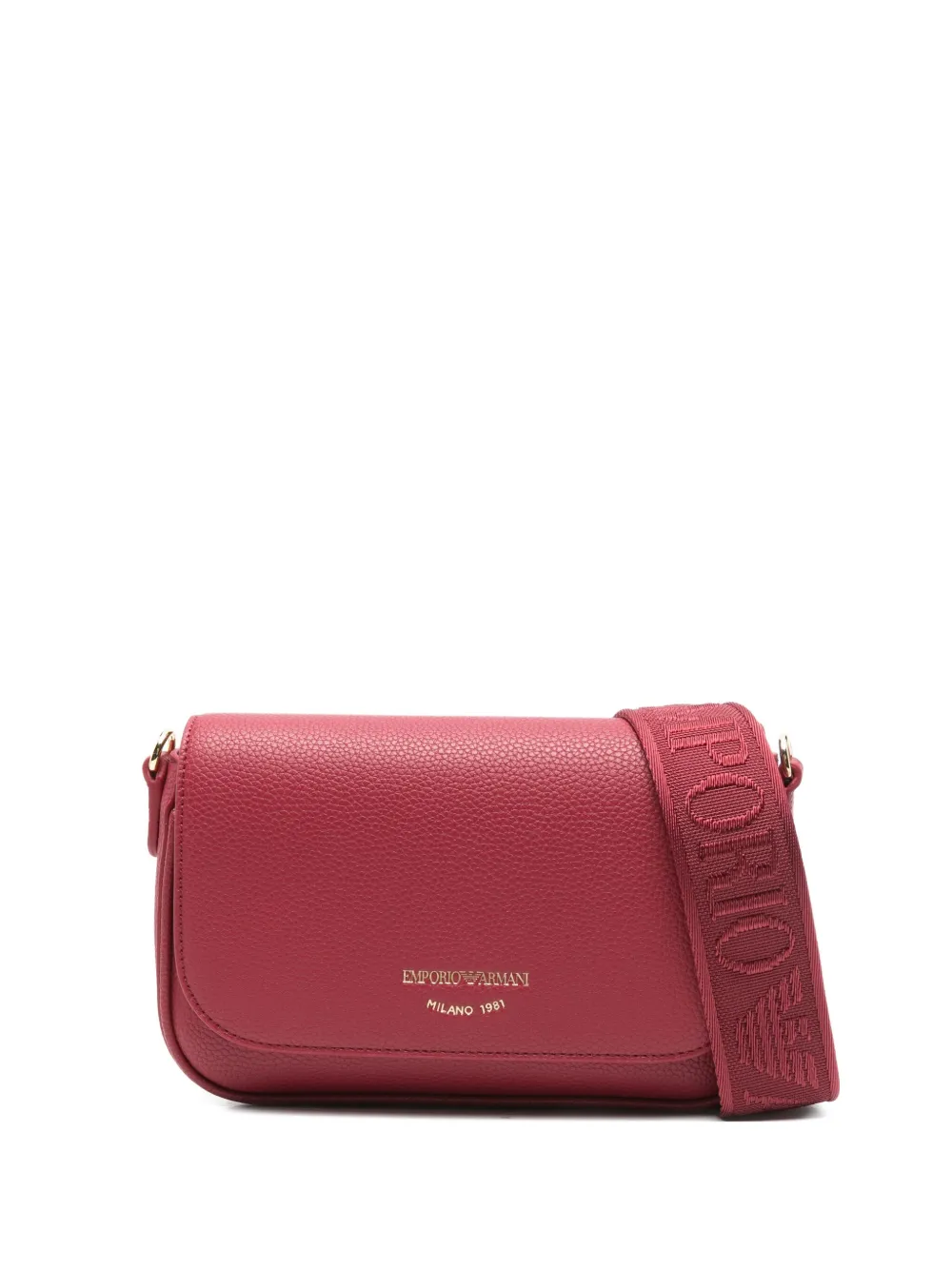 Emporio Armani logo-debossed shoulder bag Rood