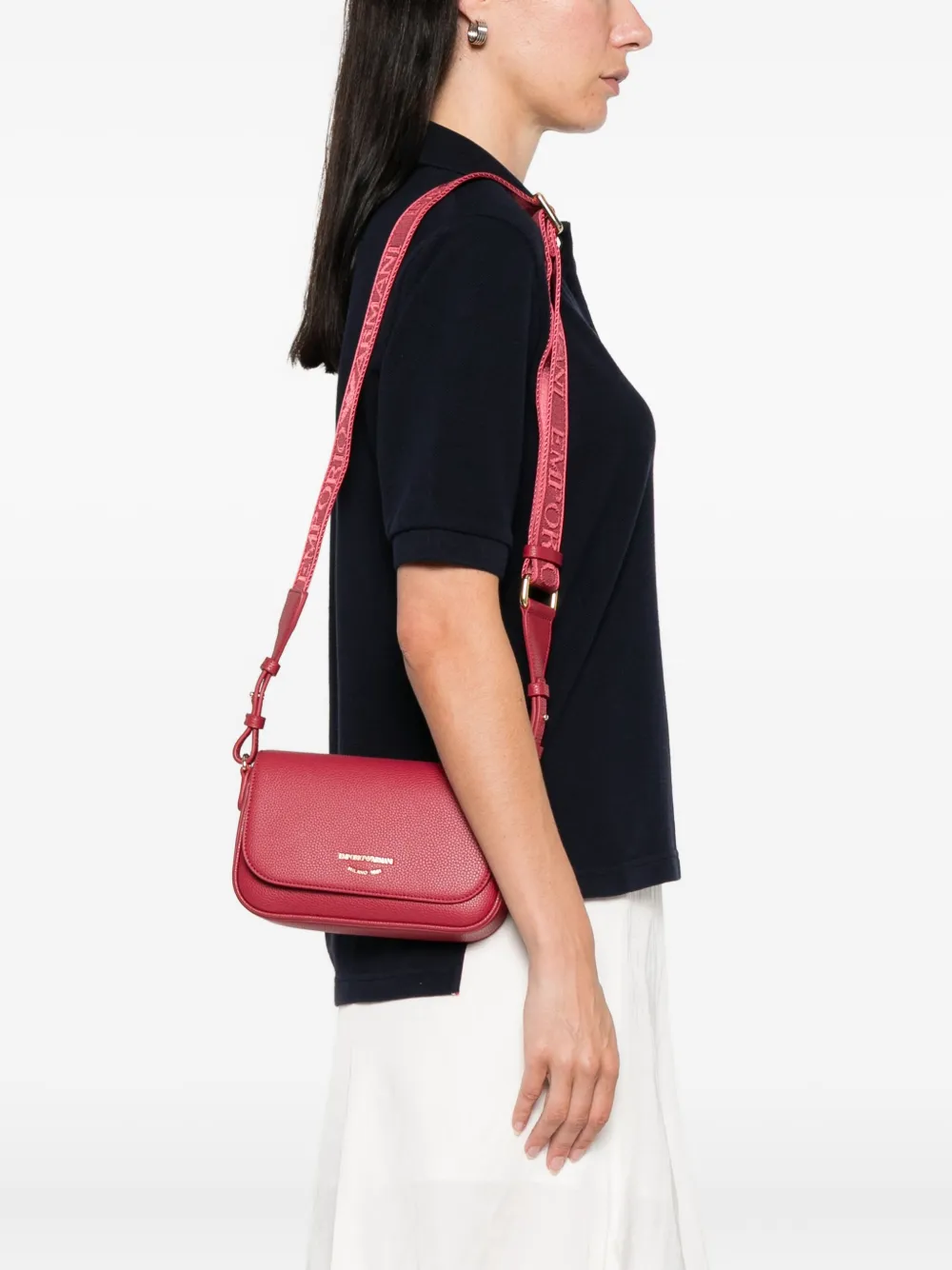Emporio Armani Schoudertas met logo-reliëf Rood