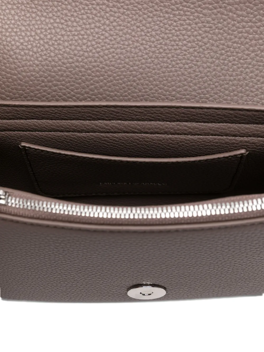 Emporio Armani Logo-print Shoulder Bag In Brown