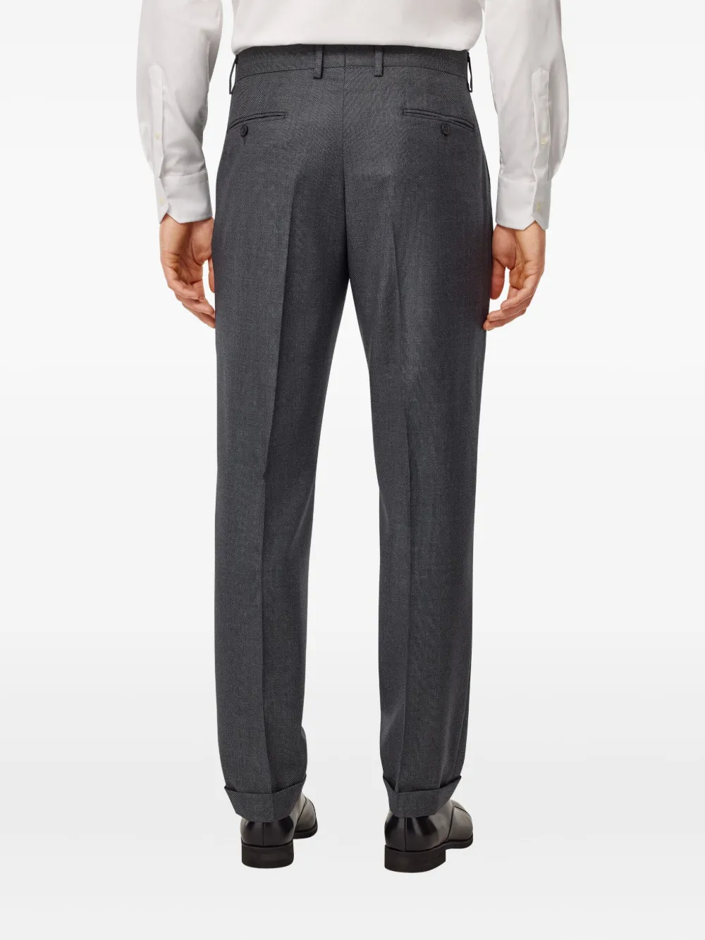 Boggi Milano bird's eye wool trousers Grijs