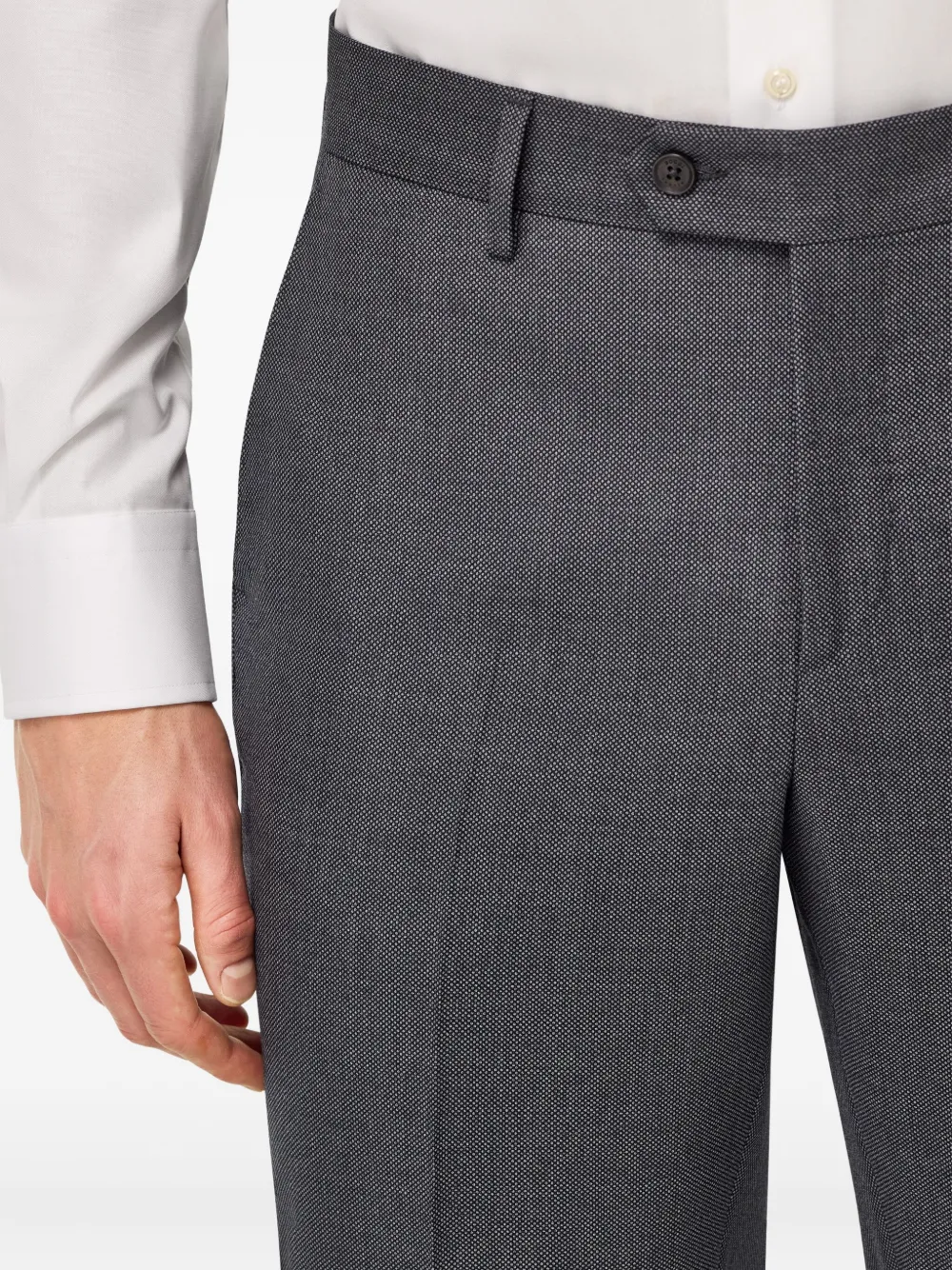Boggi Milano bird's eye wool trousers Grijs